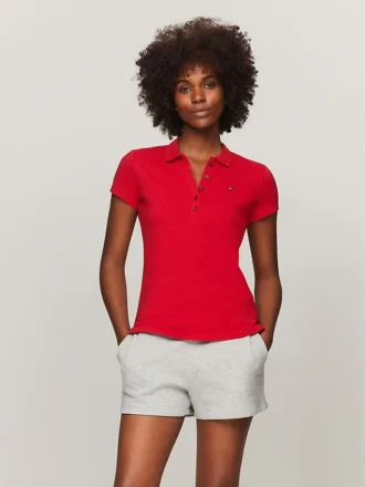 Polo in cotone elasticizzato dalla vestibilità slim