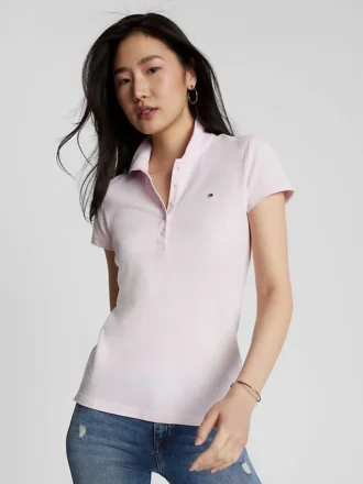 Polo in cotone elasticizzato dalla vestibilità slim