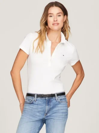 Polo in cotone elasticizzato dalla vestibilità slim