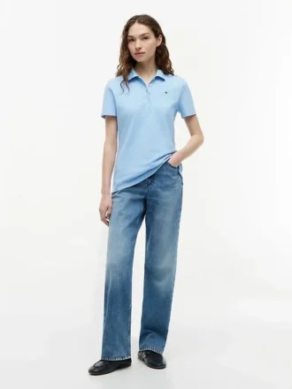Polo in cotone elasticizzato, vestibilità slim