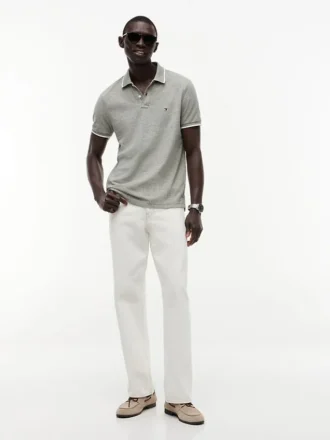 Polo in piqué misto lino dalla vestibilità regolare Polo in piqué misto lino dalla vestibilità regolare