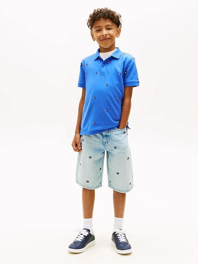 Polo per bambini con stampa bandiera su tutta la superficie Polo per bambini con stampa bandiera su tutta la superficie