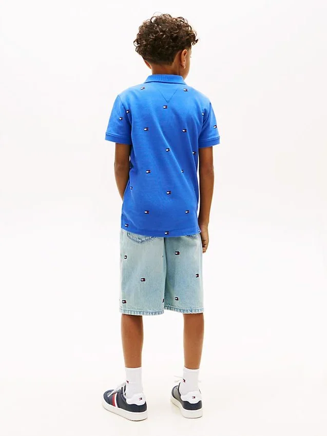 Polo per bambini con stampa bandiera su tutta la superficie Polo per bambini con stampa bandiera su tutta la superficie