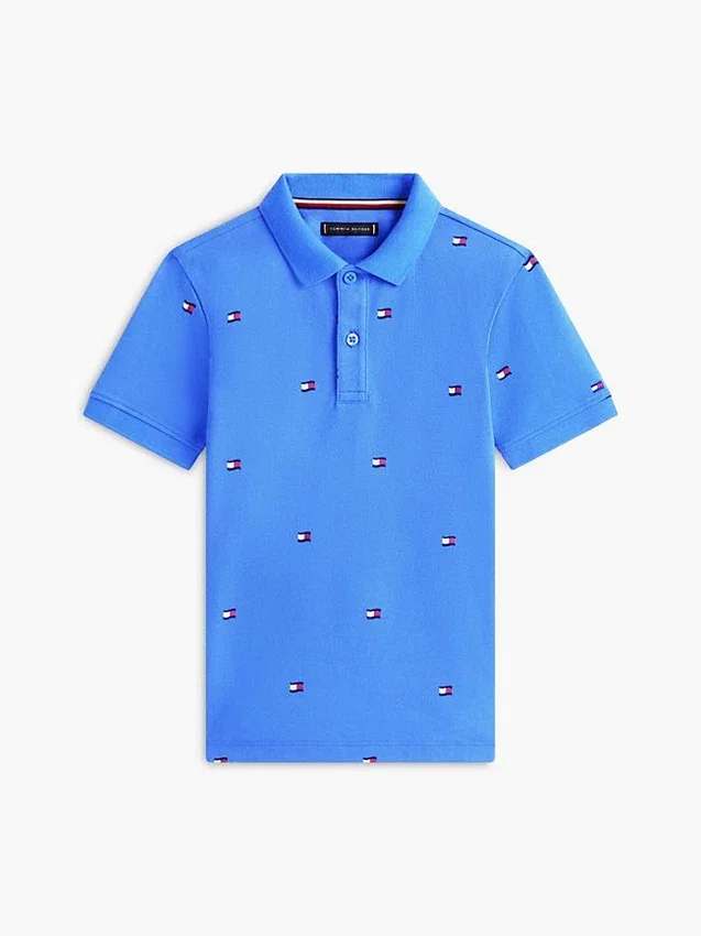 Polo per bambini con stampa bandiera su tutta la superficie Polo per bambini con stampa bandiera su tutta la superficie