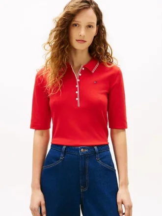 Polo slim fit a maniche corte con bordi