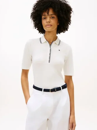 Polo slim fit a maniche corte con bordi