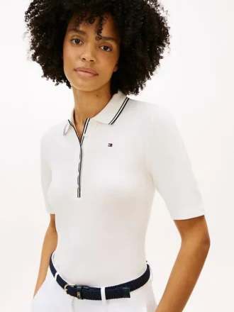 Polo slim fit a maniche corte con bordi