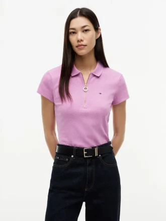 Polo slim fit con zip