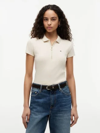Polo slim fit con zip