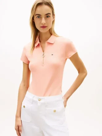 Polo slim fit con zip