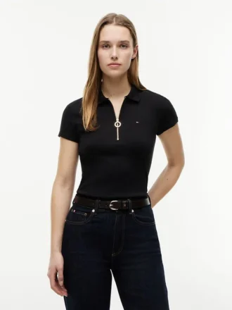 Polo slim fit con zip