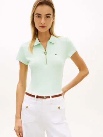 Polo slim fit con zip