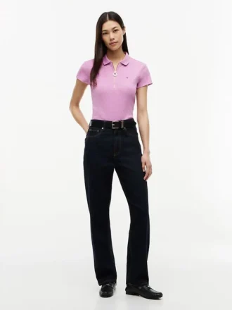 Polo slim fit con zip