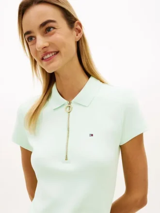 Polo slim fit con zip