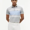 Polo slim fit in piqué elasticizzato a righe larghe Polo slim fit in piqué elasticizzato a righe larghe