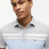 Polo slim fit in piqué elasticizzato a righe larghe Polo slim fit in piqué elasticizzato a righe larghe