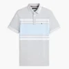 Polo slim fit in piqué elasticizzato a righe larghe Polo slim fit in piqué elasticizzato a righe larghe