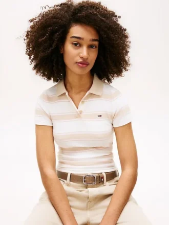 Polo Tommy Jeans Slim Fit in maglia a costine Polo Tommy Jeans Slim Fit in maglia a costine