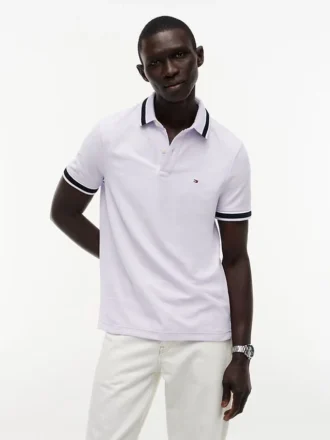 Polo traspirante con bordi a contrasto, vestibilità regolare Polo traspirante con bordi a contrasto, vestibilità regolare