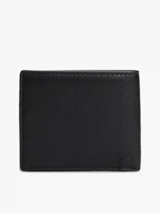 Portafoglio a doppia piega in pelle martellata