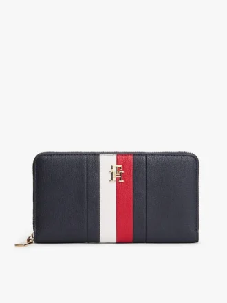 Portafoglio con zip a righe
