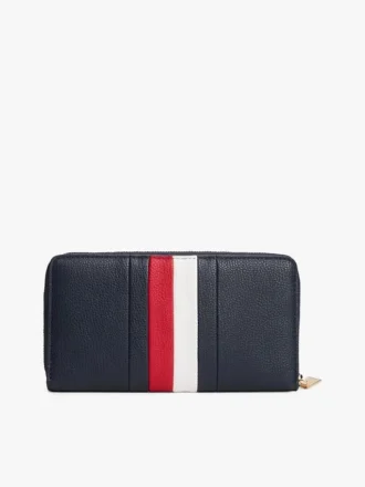 Portafoglio con zip a righe