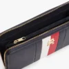 Portafoglio con zip a righe