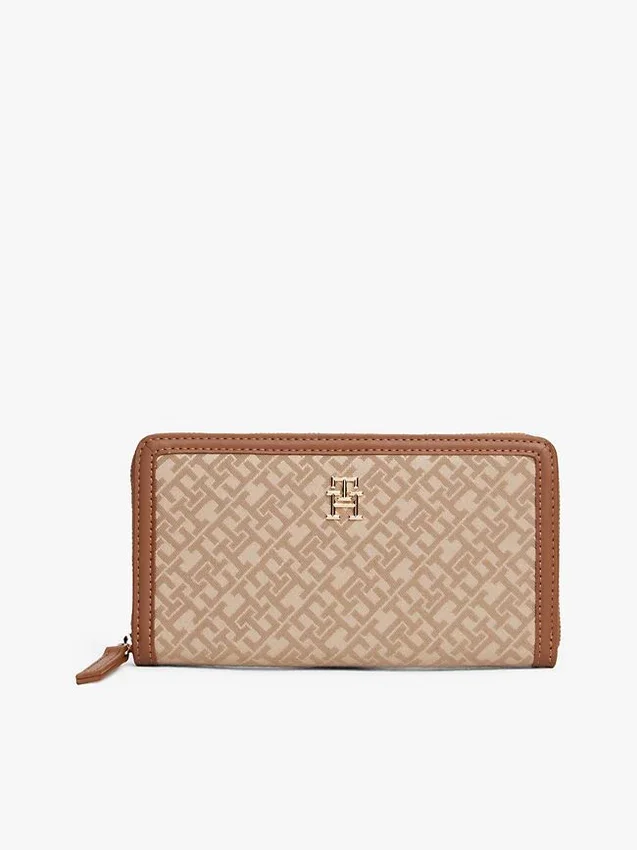 Portafoglio con zip in jacquard Monogram Portafoglio con zip in jacquard Monogram