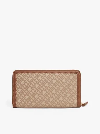 Portafoglio con zip in jacquard Monogram