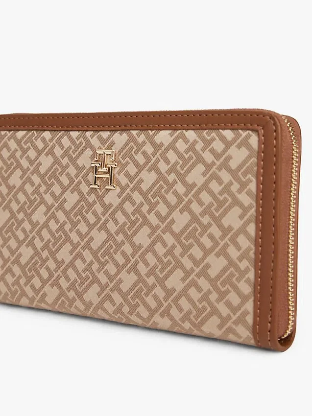 Portafoglio con zip in jacquard Monogram Portafoglio con zip in jacquard Monogram