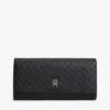 Portafoglio grande con patta e monogramma su tutta la superficie Portafoglio grande con patta e monogramma su tutta la superficie