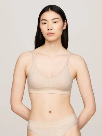 Reggiseno a triangolo in maglia con logo, sfoderato