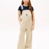 Salopette in denim elasticizzato a gamba larga per bambina Salopette in denim elasticizzato a gamba larga per bambina