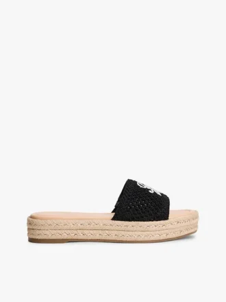 Sandali espadrillas con monogramma in caratteri calligrafici