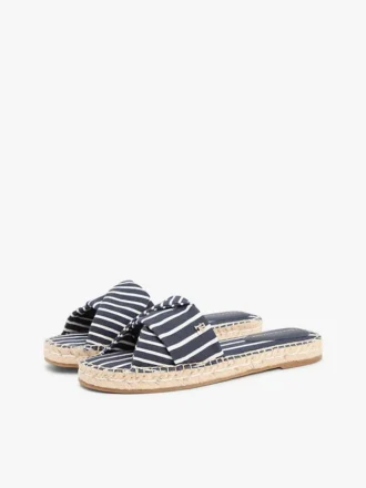 Sandali espadrillas in tela a righe