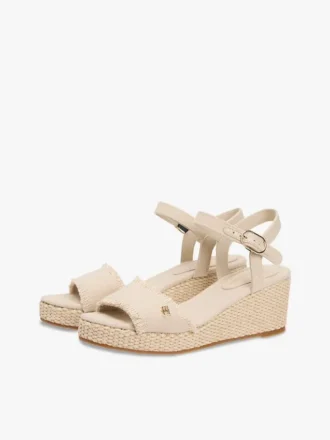 Sandalo espadrilla con zeppa intrecciata Sandalo espadrilla con zeppa intrecciata