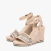 Sandalo espadrille con zeppa in rafia Sandalo espadrille con zeppa in rafia