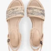 Sandalo espadrille con zeppa in rafia Sandalo espadrille con zeppa in rafia
