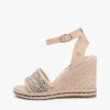 Sandalo espadrille con zeppa in rafia Sandalo espadrille con zeppa in rafia
