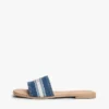 Sandalo in denim con logo in fettuccia Sandalo in denim con logo in fettuccia