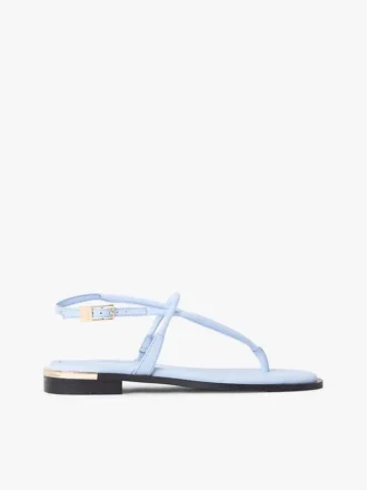 Sandalo in pelle con dettagli metallici