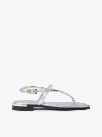 Sandalo in pelle metallizzata