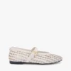 Scarpe basse Mary Jane in mix di pelle intrecciata Scarpe basse Mary Jane in mix di pelle intrecciata