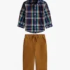 Set camicia e pantaloni a quadri per neonati