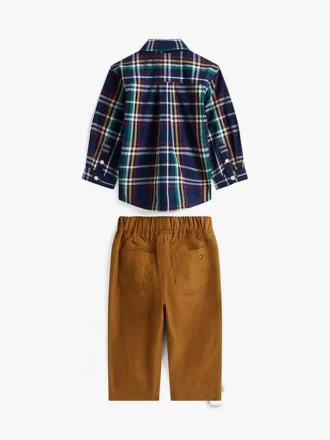 Set camicia e pantaloni a quadri per neonati