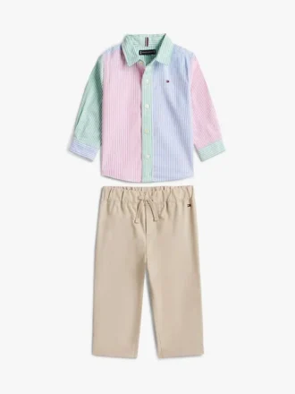 Set camicia e pantaloni a righe per neonati
