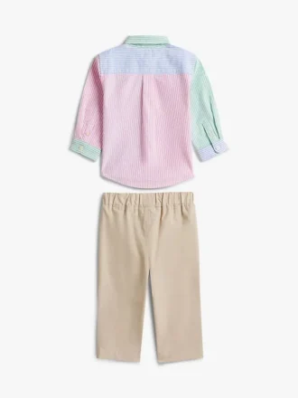 Set camicia e pantaloni a righe per neonati