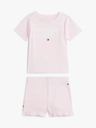 Set con maglietta e pantaloncini con logo Tommy per neonati