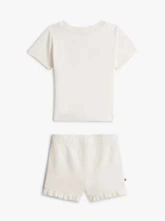 Set con maglietta e pantaloncini con logo Tommy per neonati