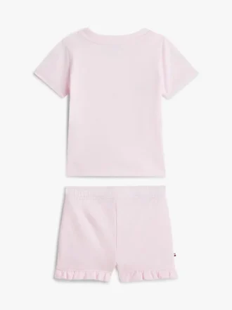 Set con maglietta e pantaloncini con logo Tommy per neonati